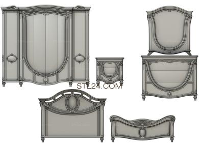 Set of furniture (KMB_0024-01) 3D models for cnc
